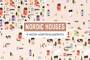 Scandinavian houses seamless pattern, a Pattern Graphic by Good Studio (Thumbnail 1 of 11)