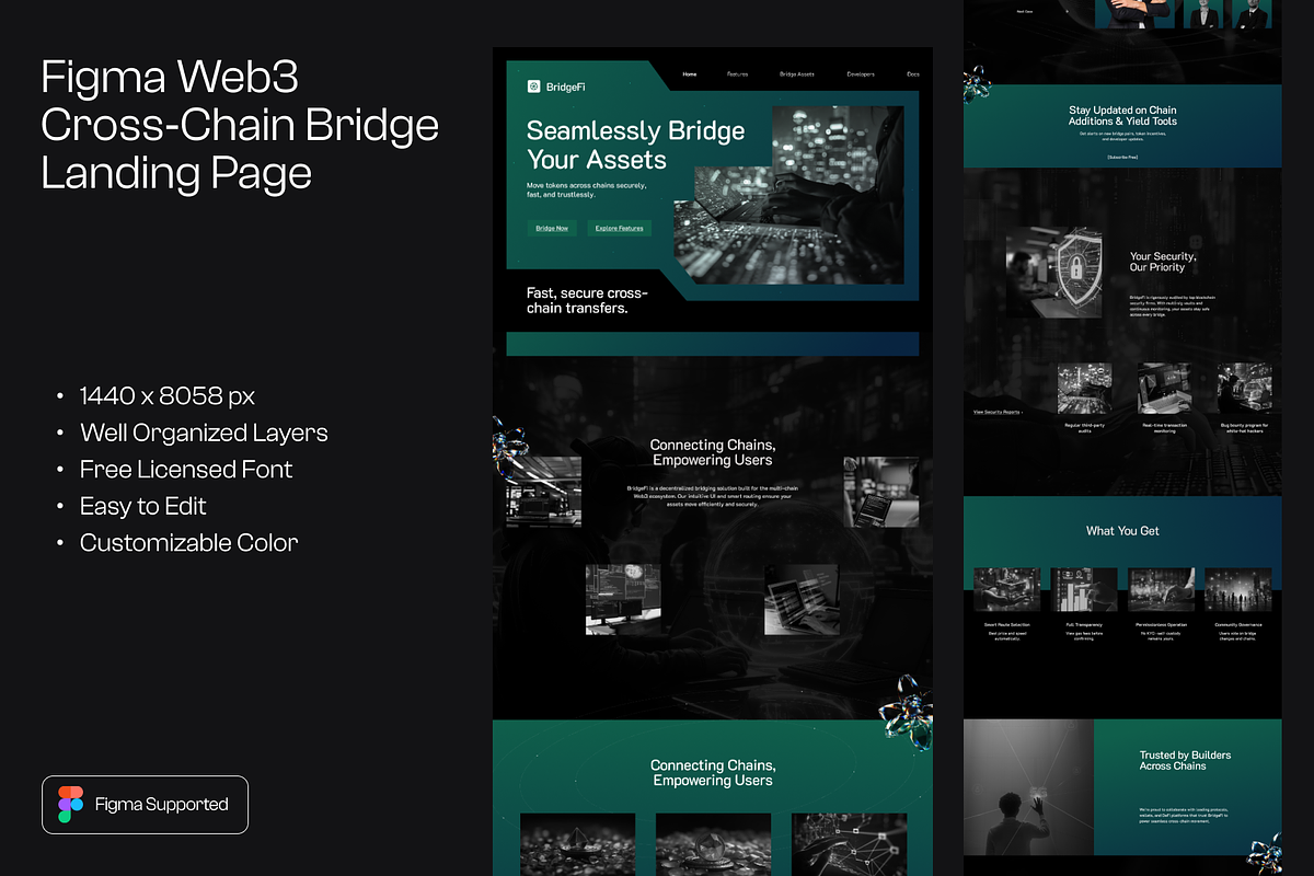 Figma Web3 Landing Page, a Landing Page Template by Musara (Photo 1 of 6)