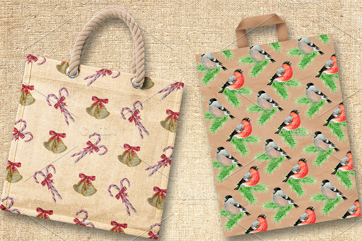 Watercolor Christmas patterns, a Pattern Graphic by AV Design (Photo 3 of 6)