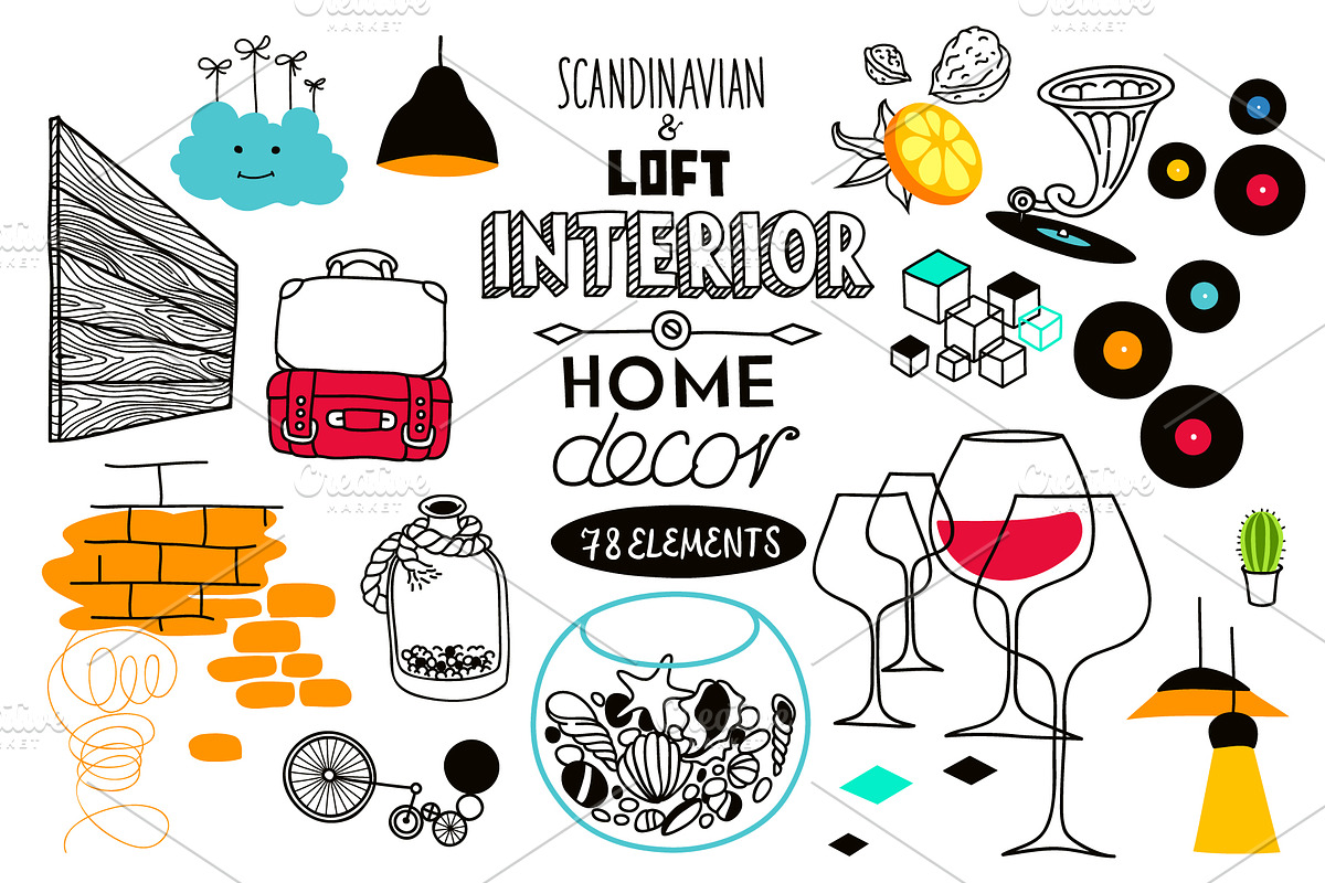 Home Decor and Interior Doodles, a Decorative Illustration by Adiemus (Photo 1 of 4)