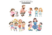 Youthful Friends Watercolor PNG, an Illustration by CharmClipart (Thumbnail 7 of 8)