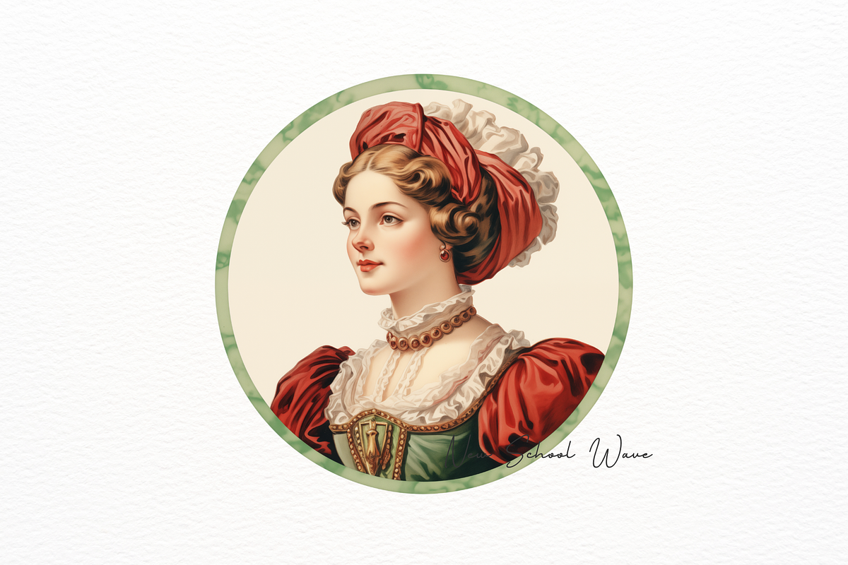 1940s Elegant Lady Round Clipart, a Person Illustration by New-School-Wave (Photo 3 of 5)