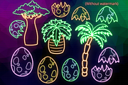 Neon Dinosaur PNG Clipart, an Education Illustration by Lenninator Digital (Thumbnail 2 of 7)