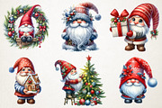 Cute Watercolor Christmas Gnomes png, an Illustration by RobertsArt (Thumbnail 2 of 5)