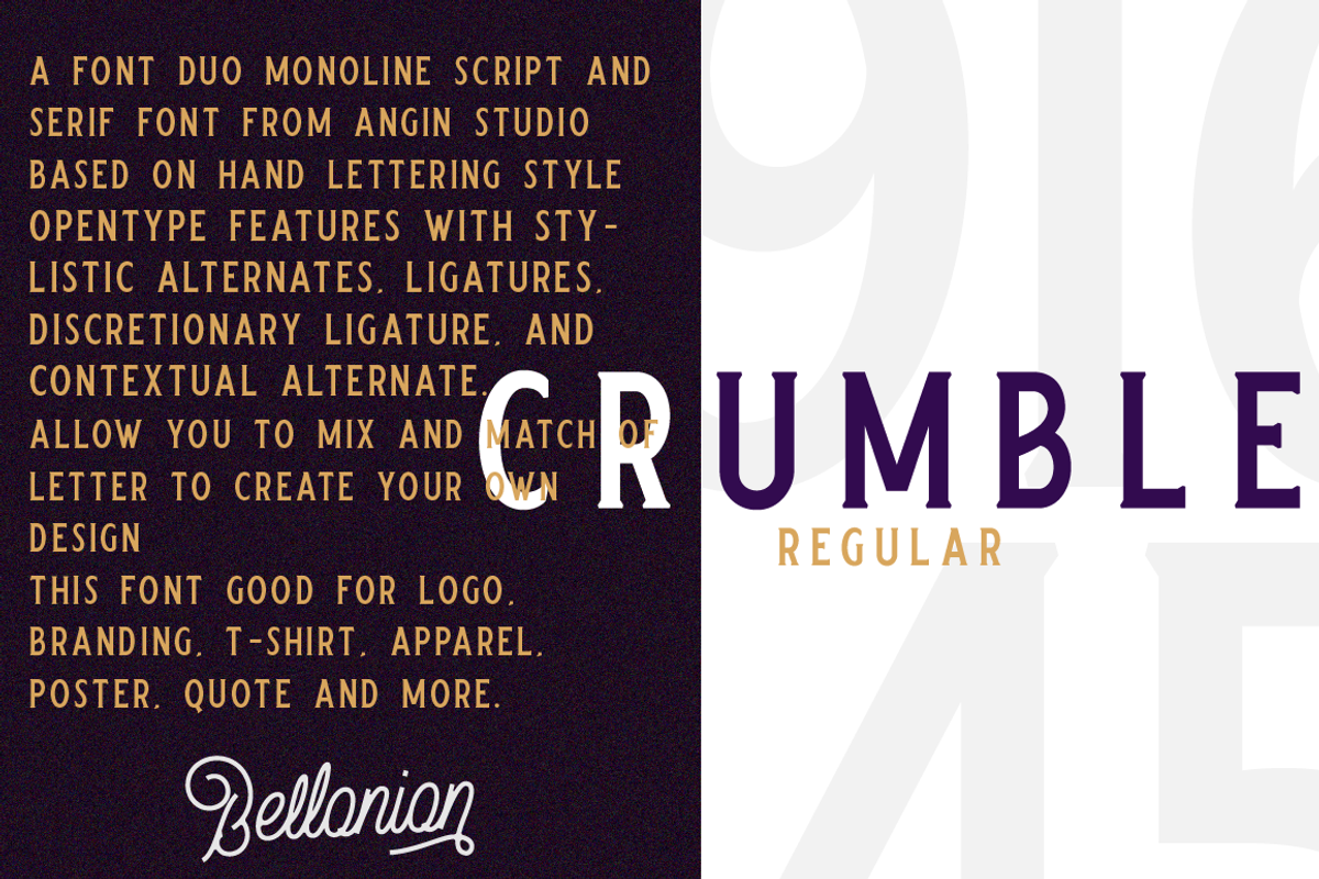 Bellonion Script ( font duo ) preview 2