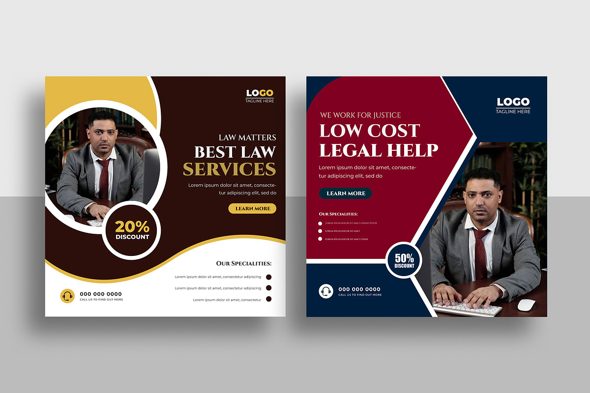 Law Firm Social Media Post Template, a Social Media Template by Designgrove