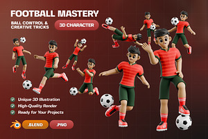 Football Mastery 3D Character Pack, a Characters & Person 3D Model by Haps Space