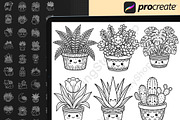 150 Terrarium Procreate Stamps, a Brush Add-On by DrawingStoryShop (Thumbnail 3 of 6)