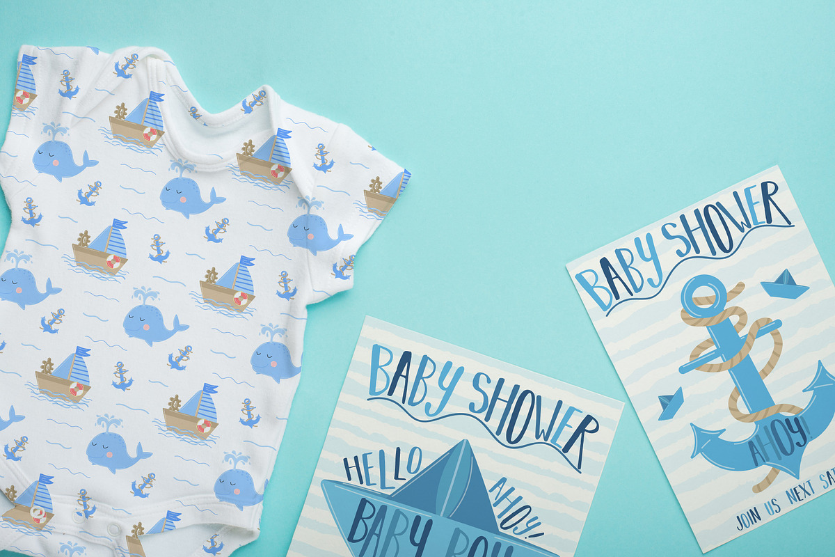 Baby Shower set for little sailors, an Animal Illustration by Samsonchik Store (Photo 5 of 6)