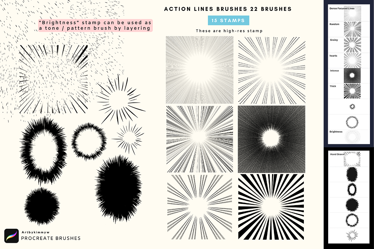 Procreate Manga Essentials Pack 2, a Brush Add-On by Artbykimmyw