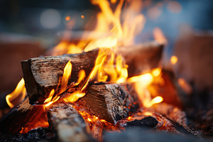 Close-up of a vibrant campfire with dancing flames, an Abstract Photo by AlyaAnd