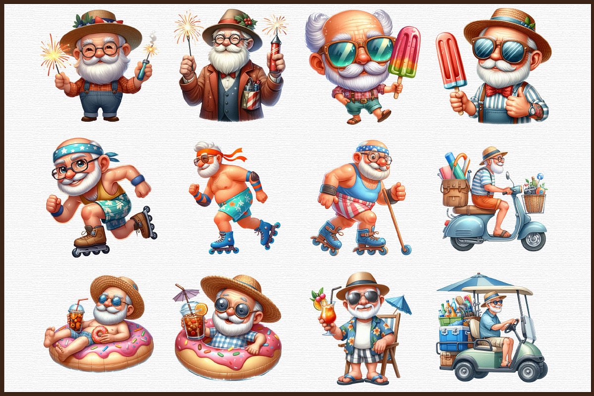 Funny Summer Grandpa Sublimation Cli, an Illustration by Sublimation Artist (Photo 3 of 6)