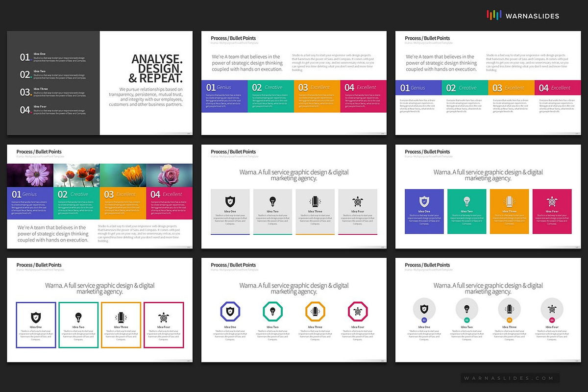 4 Bullet Points PowerPoint Templates, a Presentation Template by Warna Works (Photo 22 of 24)