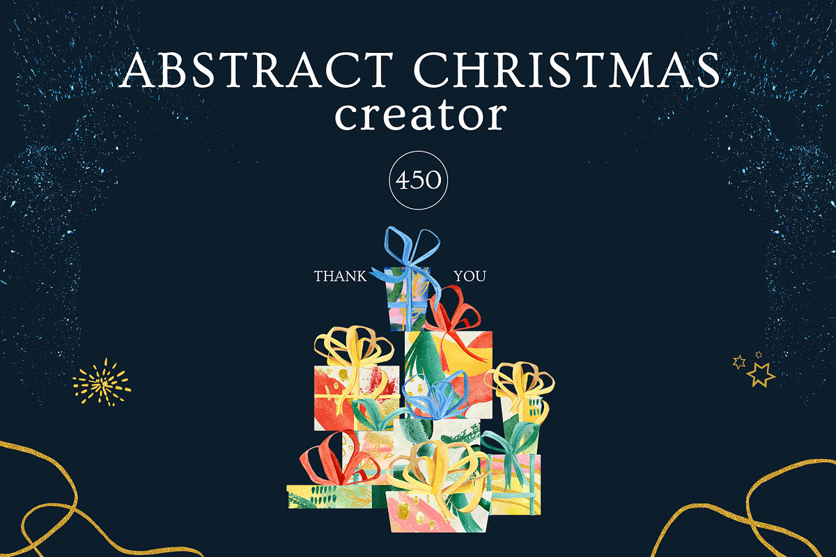 Watercolor Abstract Christmas, an Animal Illustration by AnnaTkachi (Photo 12 of 12)