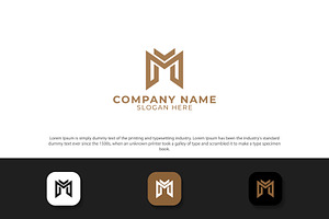 Letter m m initial logo design
