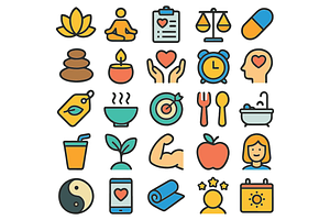 Wellness and Health Icon Pack, an Object Graphic by nikagraphic