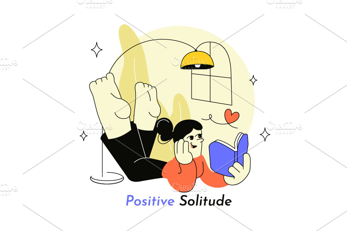 6 Positive Solitude Illustration, a Person Illustration by denayunebgt (Photo 3 of 3)