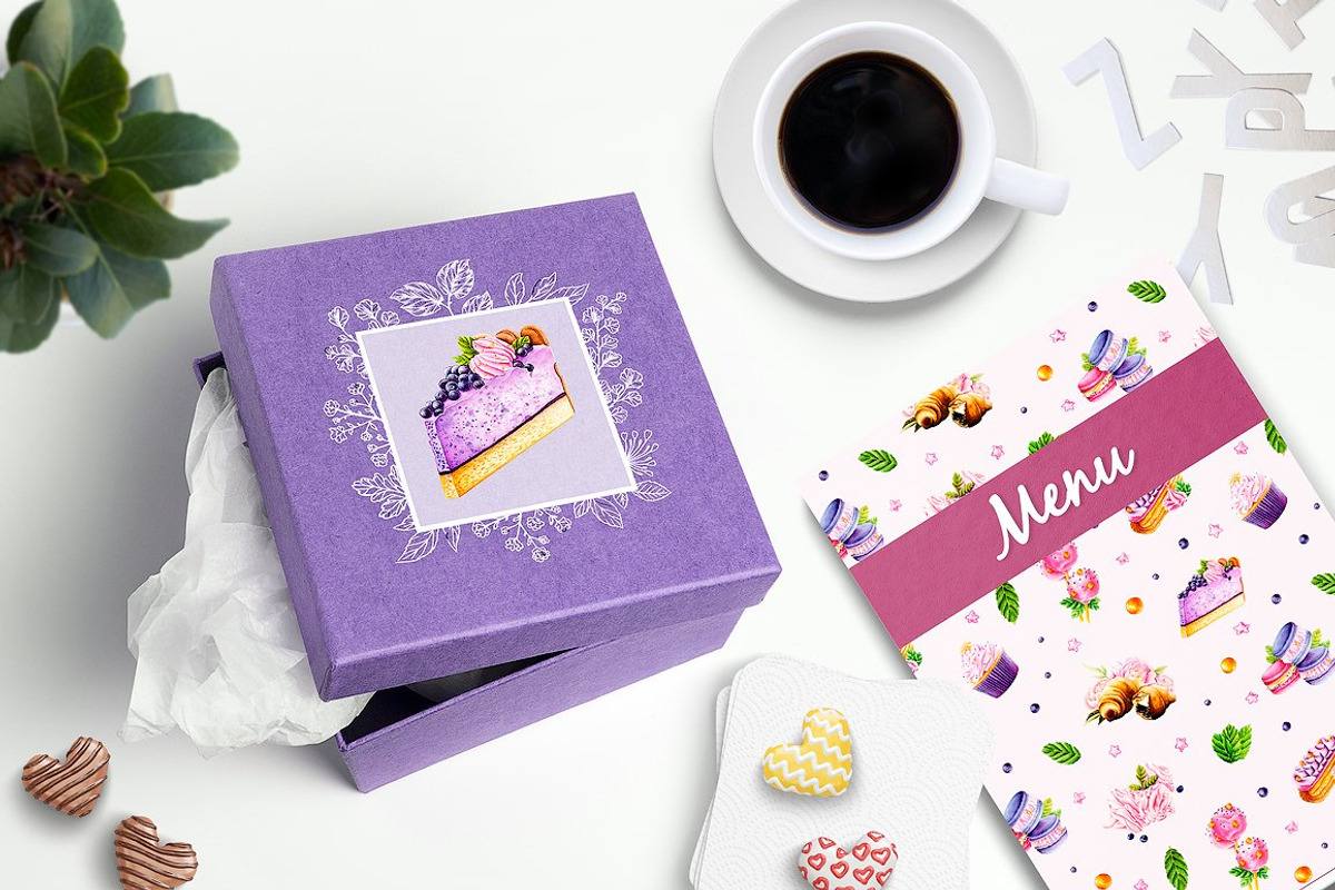 Sweet watercolor clipart (18 items), a Decorative Illustration by Integrity_store (Photo 7 of 7)