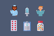 Nurse Cute Illustrations Set, a Healthcare Illustration by studiogstock (Thumbnail 3 of 4)