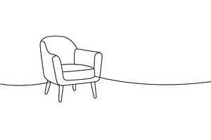 Minimalist outline modern armchair