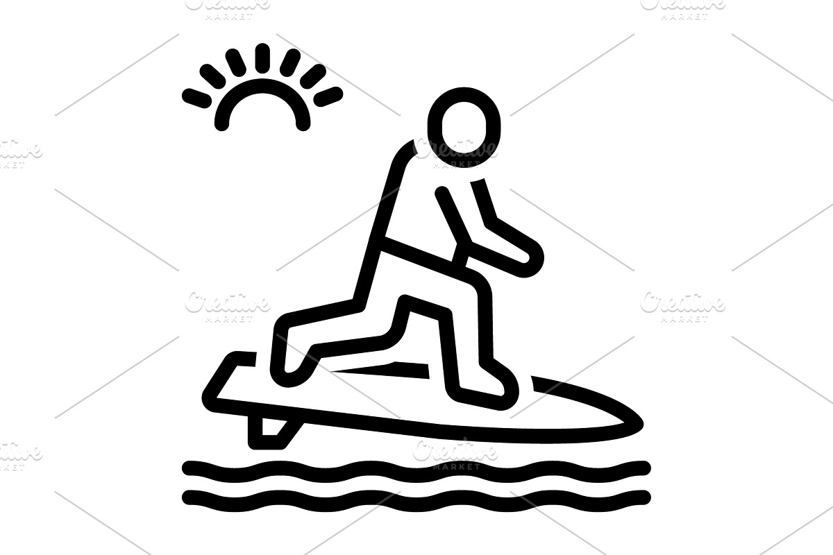 Surf surfing black icon, an Outline Icon by Creative priyanka