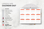 Landscape Calendar 2027 Template, a Stationery Template by MstArtwork (Thumbnail 5 of 7)
