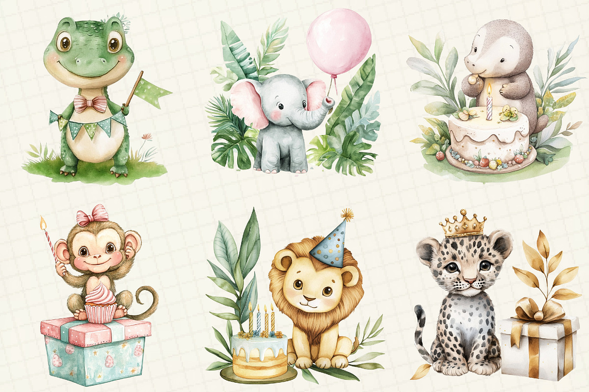 Safari Birthday Clipart, an Illustration by OK Design (Photo 3 of 5)