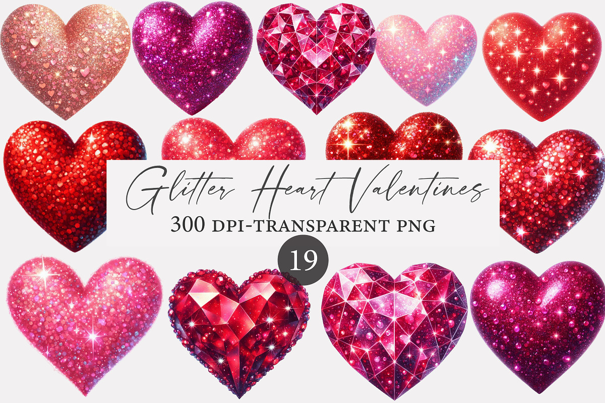 Glitter Heart Valentines Day, an Illustration by Designworld (Photo 1 of 5)