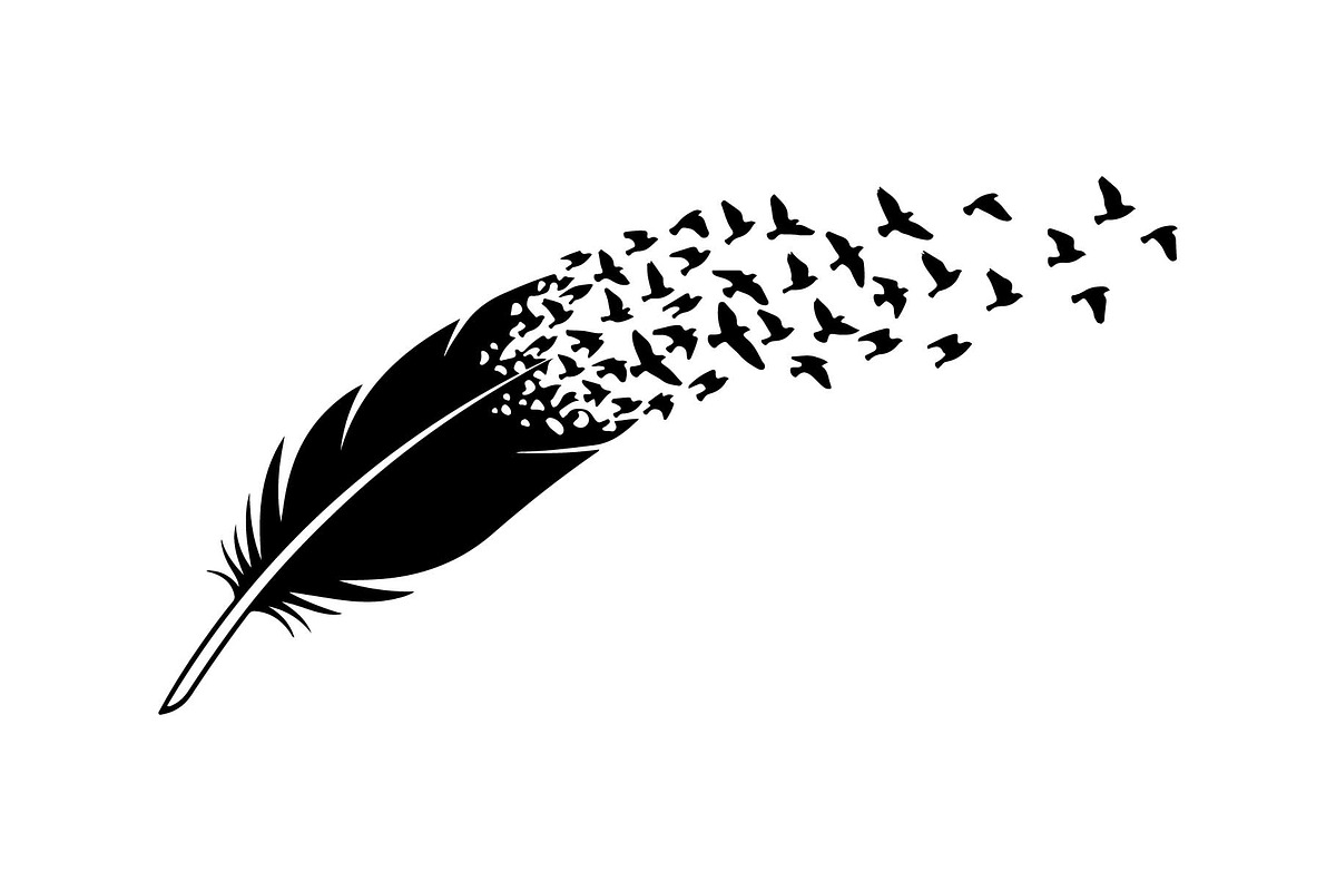 Boho Feather Silhouette Vector, an Object Graphic by jahid234 (Photo 11 of 51)