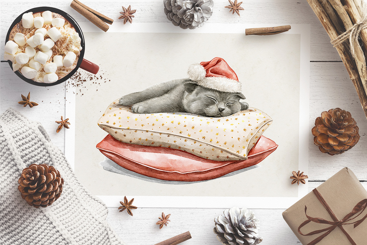 Christmas cats, an Animal Illustration by Mimomy (Photo 8 of 9)