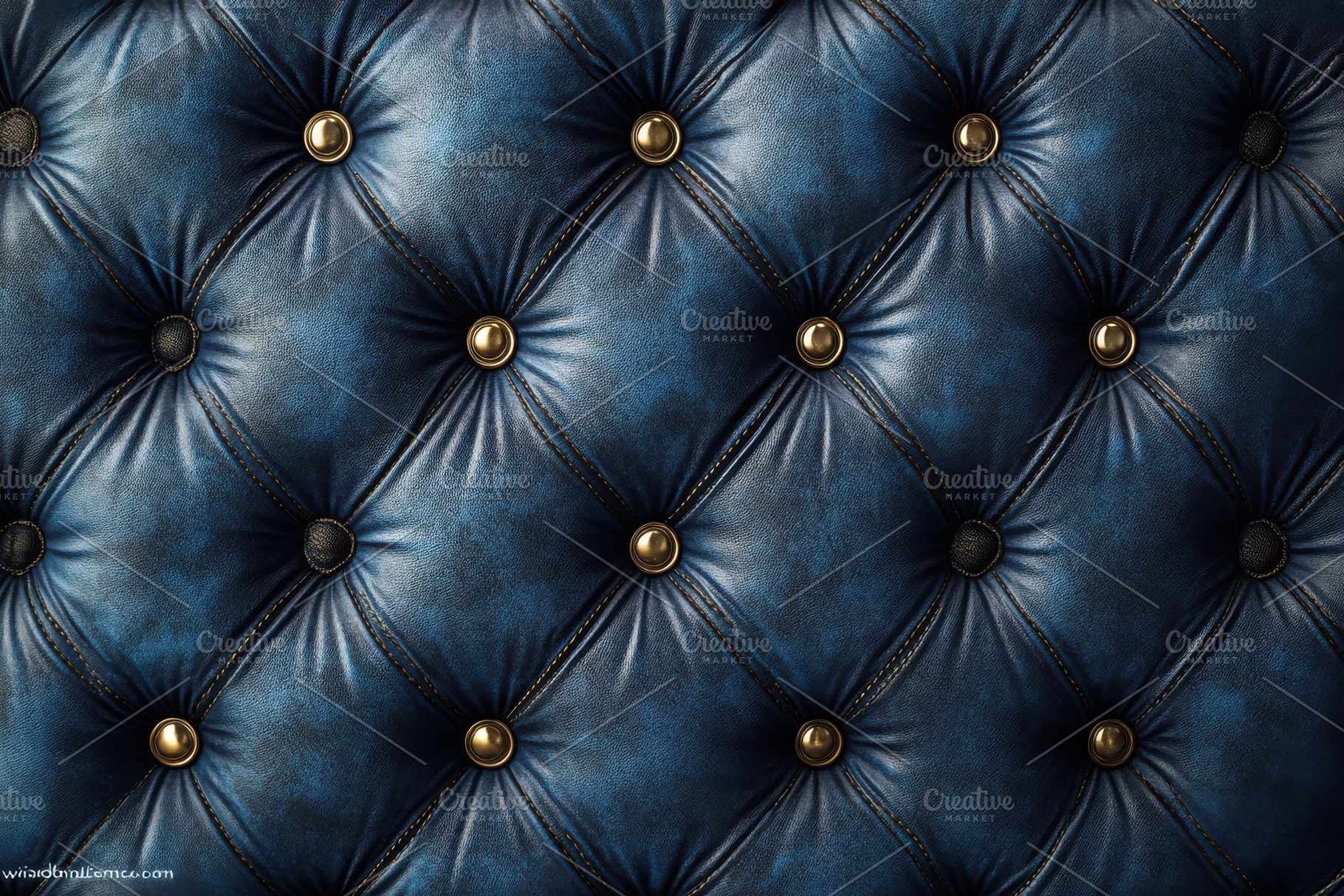 Deep Blue Leather Upholstery Button, an Abstract Photo by Pixeness Studio