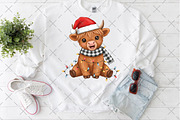 Christmas Lights Cute Highland Cow, an Illustration by Craft Nest (Thumbnail 2 of 6)