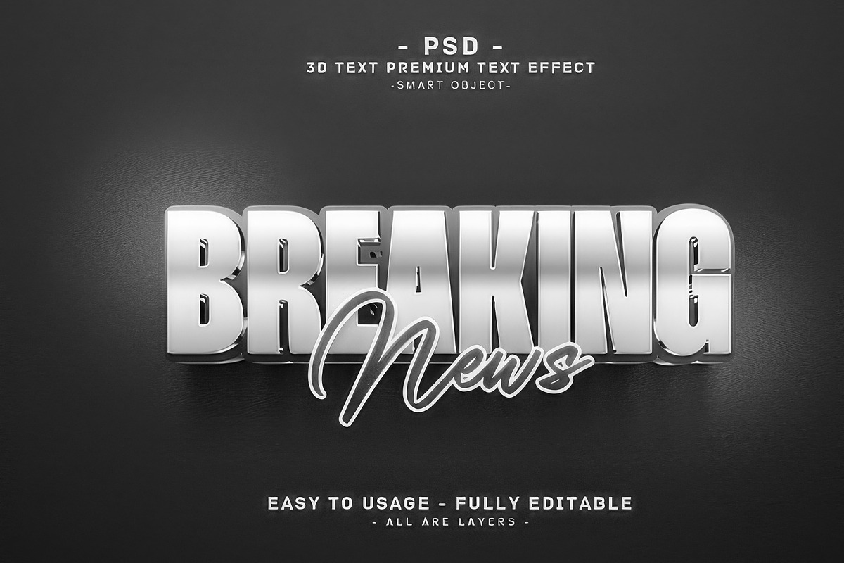 Breaking News 3D Text Effect Style, a Layer Style Add-On by Md Jahidul99 (Photo 2 of 2)