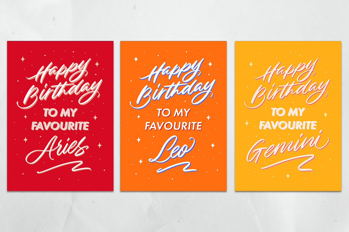 Astrology Birthday Cards (Printable), a Card Template by Leah Design (Photo 4 of 5)