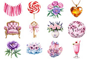 Watercolor Unicorn Kingdom Clipart, a Seasonal Illustration by CitraGraphics (Thumbnail 3 of 6)