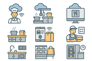 Chef preparing food with modern, a Food Illustration by ZinetroN