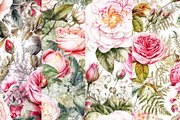 Watercolor Flowers Digital Papers, a Pattern Graphic by BonaDesigns (Thumbnail 3 of 6)