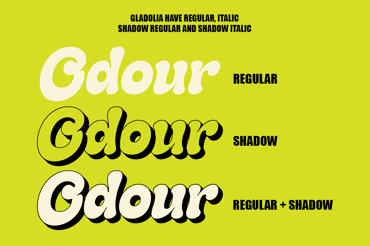 Gladolia - Chunky Groovy Font, a Serif Font by Dharmas Foundry (Photo 10 of 16)