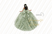 Sage Green Tan skin Princess Clipart, a Person Illustration by Sunflower Day Love (Thumbnail 1 of 3)