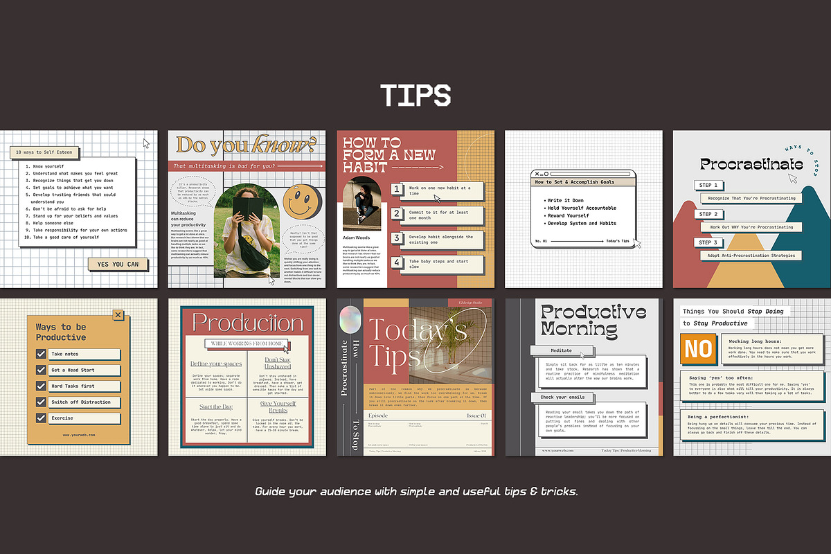 Instagram Engagement Retro CANVA, a Social Media Template by Analogi Studio (Photo 11 of 24)