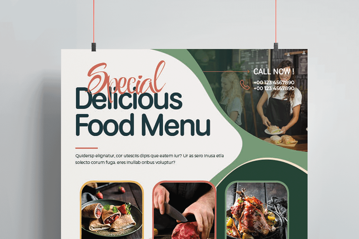 Delicious Food Menu Flyer Template, a Flyer Template by MightyDesign (Photo 2 of 8)