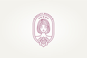 beauty woman with flower badge logo, a Branding & Logo Template by Blazybone
