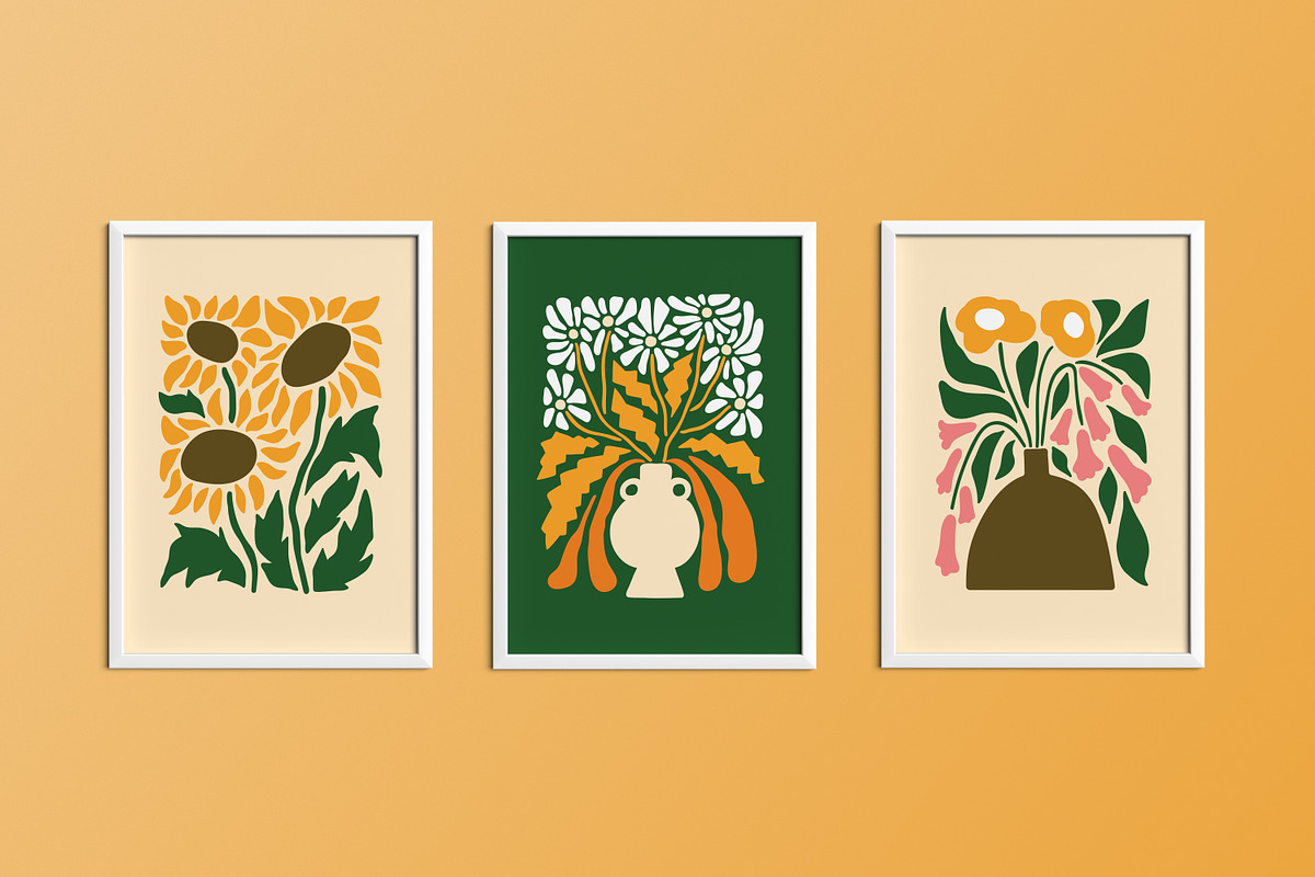 Trendy abstract flowers posters set, a Background Graphic by Good Studio (Photo 9 of 13)