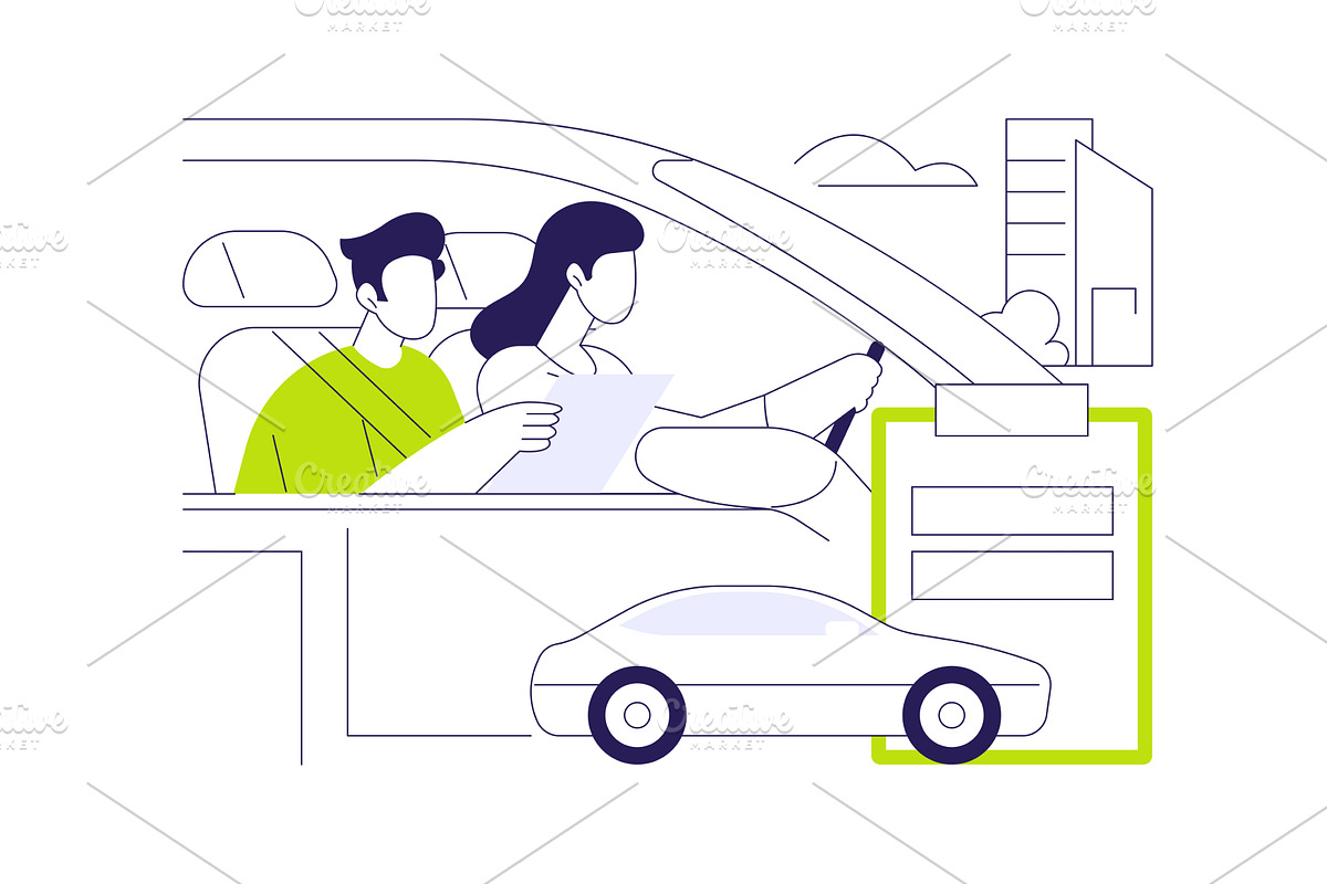 Road test abstract concept vector, a Transportation Illustration by Visual Generation