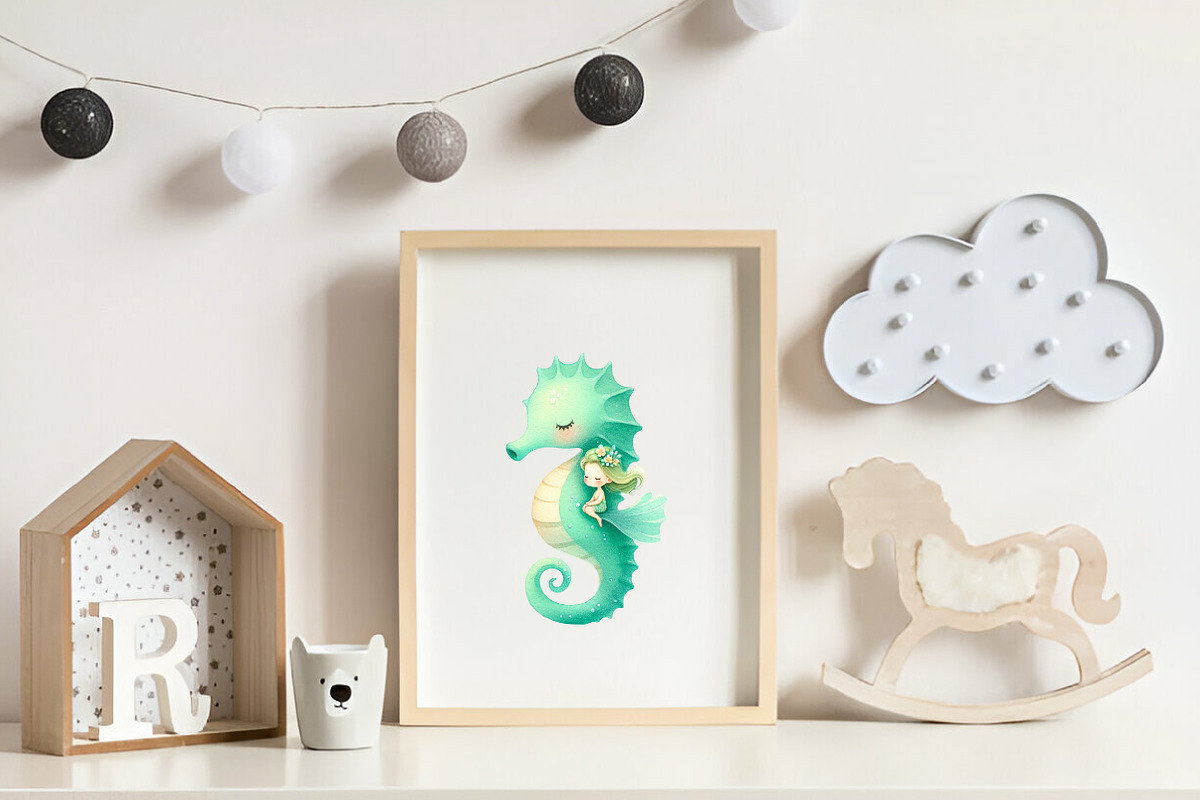 Summer Mermaid Watercolor Clipart, an Illustration by CreationArt (Photo 4 of 9)