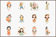 Watercolor Autumn Clipart Fall Girls, an Illustration by Sublimation Artist (Thumbnail 3 of 6)