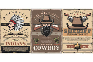 Wild West Sheriff, Cowboy And Indian