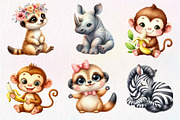 Cute Safari Animals, Clipart, an Illustration by Dream Creation (Thumbnail 2 of 6)