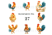 27 Rooster Clipart, an Animal Illustration by Pati Charm Studio (Thumbnail 3 of 8)