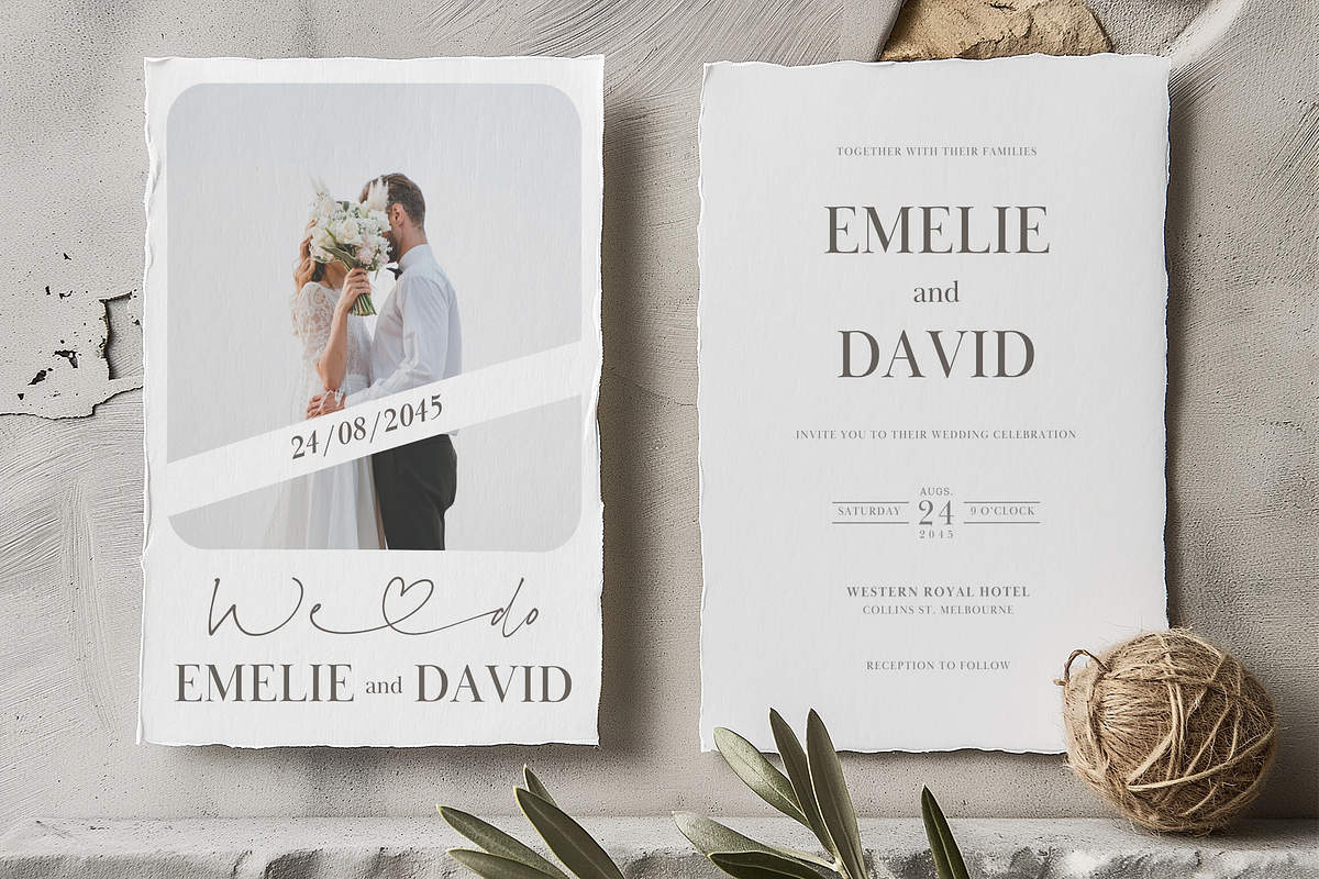 Minimalist Wedding Invitation Card, an Invitation Template by kin9candra (Photo 4 of 8)